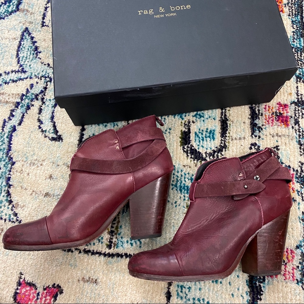 Rag & Bone Harrow Booties in Red - Picture 4 of 6